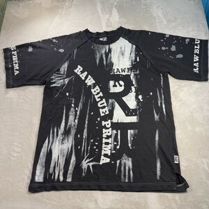 Raw Blue Nu Realms Shirt Men's Sz 2XL Y2K AOP